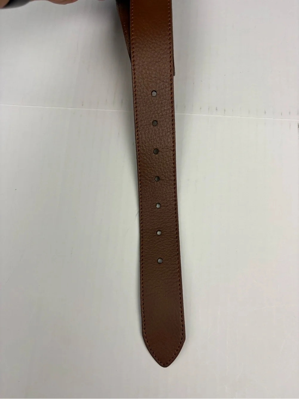 Columbia Men XL 42 44 Belt Brown Leather Silver Tone Buckle Adjustable Casual